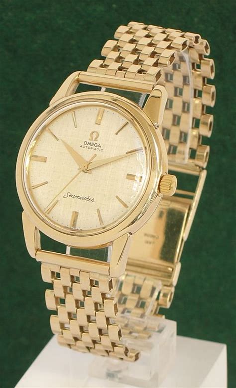 omega seamaster 9ct gold mens watch